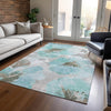 Piper Looms Chantille Floral ACN1558 Teal Machine Washable Area Rug Lifestyle Image Feature