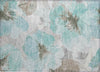 Piper Looms Chantille Floral ACN1558 Teal Machine Washable Area Rug Scatter Main Image