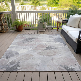 Piper Looms Chantille Floral ACN1559 Taupe Machine Washable Area Rug Outdoor Lifestyle Image Feature
