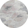 Piper Looms Chantille Floral ACN1559 Taupe Machine Washable Area Rug Round Main Image