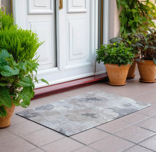 Piper Looms Chantille Floral ACN1559 Taupe Machine Washable Area Rug Scatter Outdoor Lifestyle Image Feature