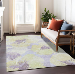 Piper Looms Chantille Floral ACN1560 Wheat Machine Washable Area Rug Lifestyle Image Feature