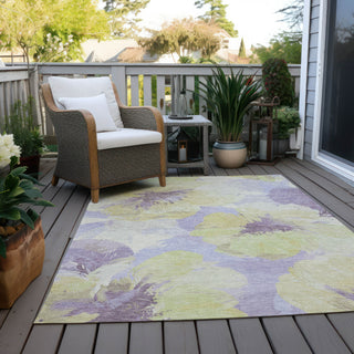 Piper Looms Chantille Floral ACN1560 Wheat Machine Washable Area Rug Outdoor Lifestyle Image Feature