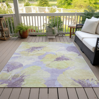 Piper Looms Chantille Floral ACN1560 Wheat Machine Washable Area Rug Outdoor Lifestyle Image Feature
