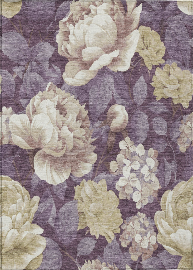 Piper Looms Chantille Floral ACN1561 Beige Machine Washable Area Rug main image