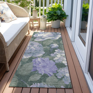 Piper Looms Chantille Floral ACN1563 Lavender Machine Washable Area Rug Runner Outdoor Lifestyle Image Feature