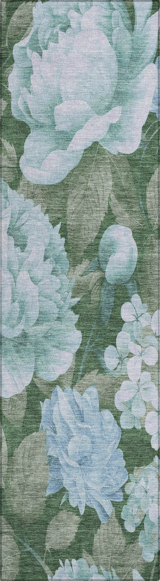 Piper Looms Chantille Floral ACN1566 Sky Machine Washable Area Rug Runner Main Image