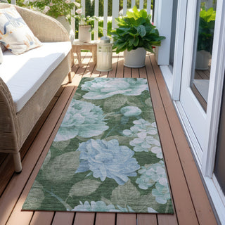 Piper Looms Chantille Floral ACN1566 Sky Machine Washable Area Rug Runner Outdoor Lifestyle Image Feature