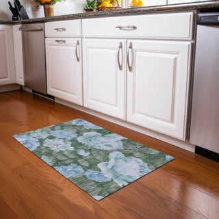 Piper Looms Chantille Floral ACN1566 Sky Machine Washable Area Rug Scatter Lifestyle Image Feature