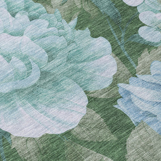 Piper Looms Chantille Floral ACN1566 Sky Machine Washable Area Rug Swatch Image