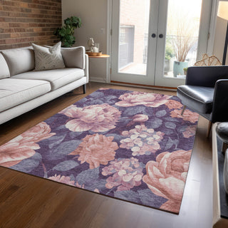 Piper Looms Chantille Floral ACN1567 Salmon Machine Washable Area Rug Lifestyle Image Feature
