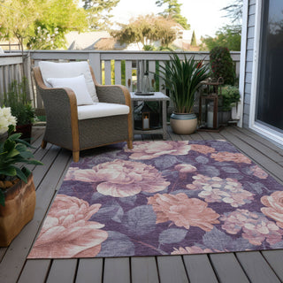 Piper Looms Chantille Floral ACN1567 Salmon Machine Washable Area Rug Outdoor Lifestyle Image Feature