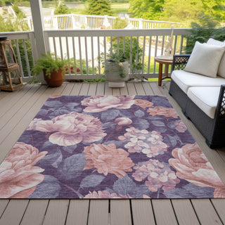 Piper Looms Chantille Floral ACN1567 Salmon Machine Washable Area Rug Outdoor Lifestyle Image Feature