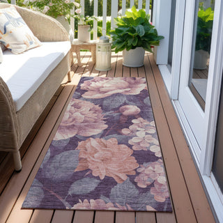 Piper Looms Chantille Floral ACN1567 Salmon Machine Washable Area Rug Runner Outdoor Lifestyle Image Feature
