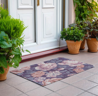 Piper Looms Chantille Floral ACN1567 Salmon Machine Washable Area Rug Scatter Outdoor Lifestyle Image Feature
