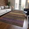 Piper Looms Chantille Stripes ACN1568 Brown Machine Washable Area Rug Lifestyle Image Feature