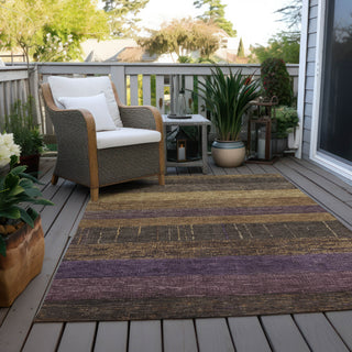 Piper Looms Chantille Stripes ACN1568 Brown Machine Washable Area Rug Outdoor Lifestyle Image Feature