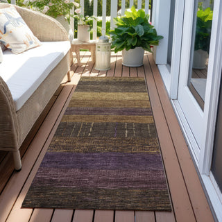 Piper Looms Chantille Stripes ACN1568 Brown Machine Washable Area Rug Runner Outdoor Lifestyle Image Feature