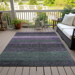 Piper Looms Chantille Stripes ACN1571 Purple Machine Washable Area Rug Outdoor Lifestyle Image Feature