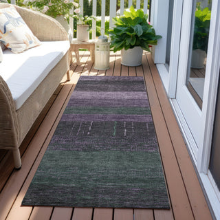 Piper Looms Chantille Stripes ACN1571 Purple Machine Washable Area Rug Runner Outdoor Lifestyle Image Feature