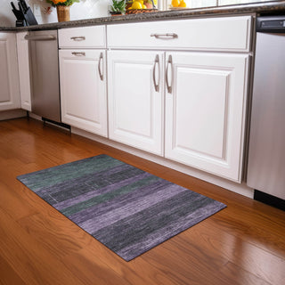 Piper Looms Chantille Stripes ACN1571 Purple Machine Washable Area Rug Scatter Lifestyle Image Feature