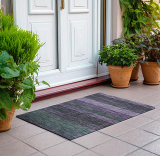 Piper Looms Chantille Stripes ACN1571 Purple Machine Washable Area Rug Scatter Outdoor Lifestyle Image Feature