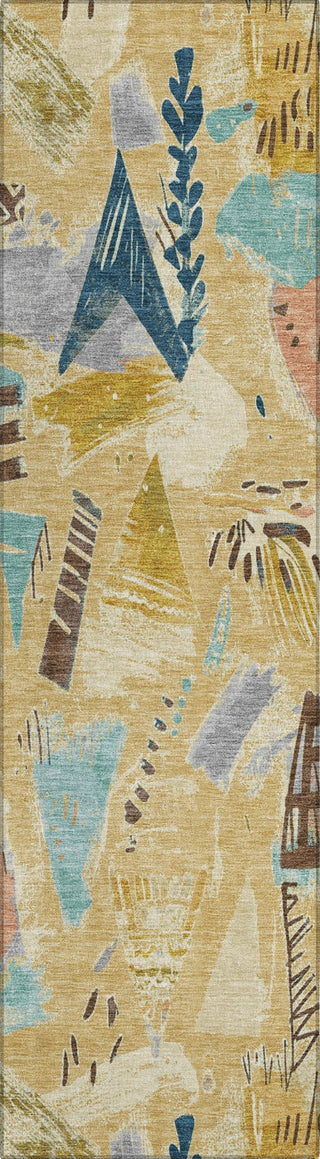 Piper Looms Chantille Modern ACN1574 Gold Machine Washable Area Rug Runner Main Image