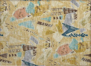 Piper Looms Chantille Modern ACN1574 Gold Machine Washable Area Rug Scatter Main Image