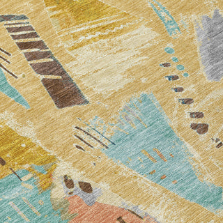 Piper Looms Chantille Modern ACN1574 Gold Machine Washable Area Rug Swatch Image