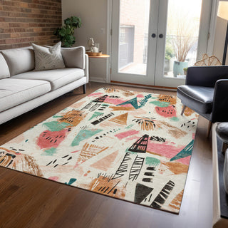 Piper Looms Chantille Modern ACN1575 Ivory Machine Washable Area Rug Lifestyle Image Feature