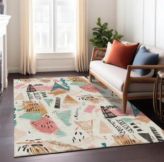 Piper Looms Chantille Modern ACN1575 Ivory Machine Washable Area Rug Lifestyle Image Feature