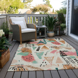 Piper Looms Chantille Modern ACN1575 Ivory Machine Washable Area Rug Outdoor Lifestyle Image Feature