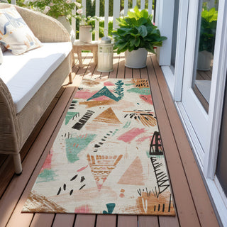 Piper Looms Chantille Modern ACN1575 Ivory Machine Washable Area Rug Runner Outdoor Lifestyle Image Feature