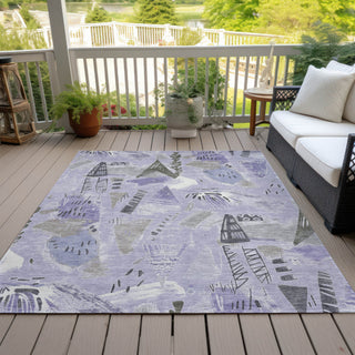 Piper Looms Chantille Modern ACN1577 Lavender Machine Washable Area Rug Outdoor Lifestyle Image Feature