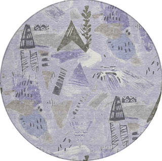 Piper Looms Chantille Modern ACN1577 Lavender Machine Washable Area Rug Round Main Image