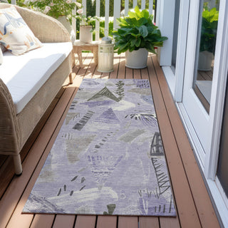 Piper Looms Chantille Modern ACN1577 Lavender Machine Washable Area Rug Runner Outdoor Lifestyle Image Feature