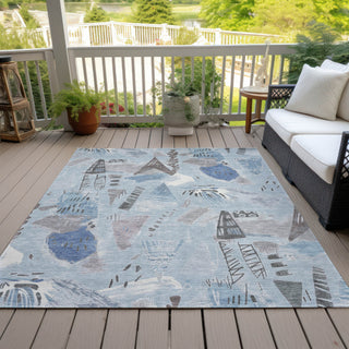 Piper Looms Chantille Modern ACN1579 Sky Machine Washable Area Rug Outdoor Lifestyle Image Feature