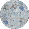 Piper Looms Chantille Modern ACN1579 Sky Machine Washable Area Rug Round Main Image
