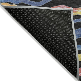 Piper Looms Chantille Stripes ACN1581 Black Machine Washable Area Rug Backing Image