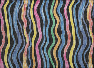 Piper Looms Chantille Stripes ACN1581 Black Machine Washable Area Rug Scatter Main Image