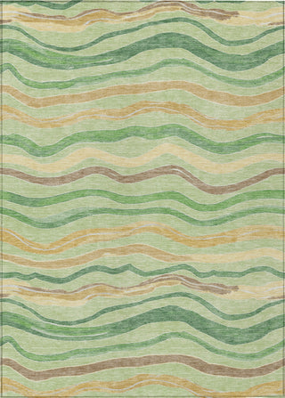 Piper Looms Chantille Stripes ACN1582 Green Machine Washable Area Rug main image