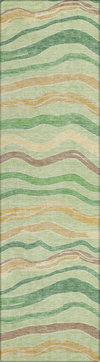 Piper Looms Chantille Stripes ACN1582 Green Machine Washable Area Rug Runner Main Image