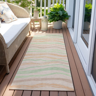 Piper Looms Chantille Stripes ACN1585 Peach Machine Washable Area Rug Runner Outdoor Lifestyle Image Feature