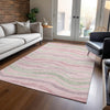 Piper Looms Chantille Stripes ACN1586 Pink Machine Washable Area Rug Lifestyle Image Feature