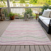 Piper Looms Chantille Stripes ACN1586 Pink Machine Washable Area Rug Outdoor Lifestyle Image Feature
