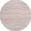 Piper Looms Chantille Stripes ACN1586 Pink Machine Washable Area Rug Round Main Image