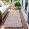 Piper Looms Chantille Stripes ACN1586 Pink Machine Washable Area Rug Runner Outdoor Lifestyle Image Feature