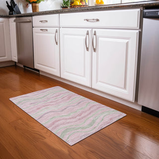 Piper Looms Chantille Stripes ACN1586 Pink Machine Washable Area Rug Scatter Lifestyle Image Feature