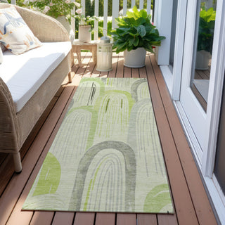 Piper Looms Chantille Geometric ACN1588 Aloe Machine Washable Area Rug Runner Outdoor Lifestyle Image Feature