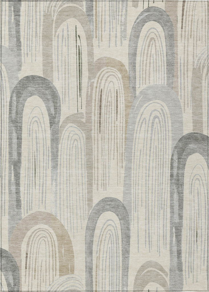 Piper Looms Chantille Geometric ACN1589 Beige Machine Washable Area Rug main image